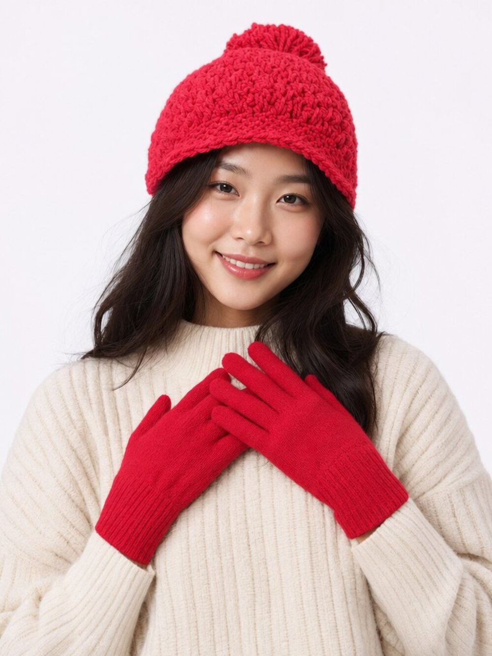 Hand Crocheted Tam & Stretch Gloves